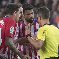 El Atleti está enfadado con el árbitro... y con Diego Costa