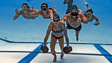 Surf olas gigantes entrenamiento militar submarino