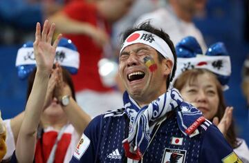 You'll be missed | Japan fan looks dejected after the final whistle. Rostov Arena, July 2, 2018