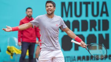 El tenista espa&ntilde;ol Fernando Verdasco se lamenta durante un partido en el Mutua Madrid Open 2019.