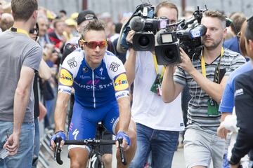 Philippe Gilbert antes de comenzar la etapa.