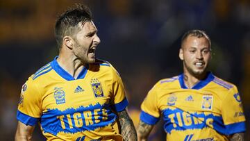   Andre-Pierre Gignac celebrates his goal 2-1 of Tigres during the game Tigres UANL vs Monterrey, corresponding to the 16th round match of the Torneo Guard1anes Clausura 2021 of the Liga BBVA MX, at Universitario Stadium, on April 24, 2021.
 
 &lt;br&gt;&lt;br&gt;
 
 Andre-Pierre Gignac celebra su gol 2-1 de Tigres durante el partido Tigres UANL vs Monterrey, correspondiente a la Jornada 16 del Torneo Clausura Guard1anes 2021 de la Liga BBVA MX, en el Estadio Universitario, el 24 de Abril de 2021.