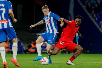 Pol Lozano, en acción durante el Espanyol-Sevilla.