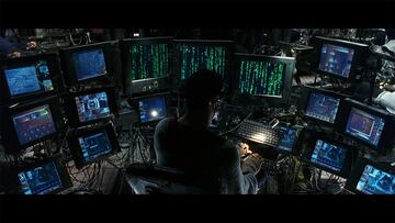 matrix codigo fuente lluvia digital cascada caracteres