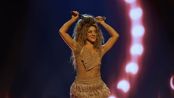 NEWARK, NEW JERSEY - SEPTEMBER 12: Shakira performs onstage during the 2023 MTV Video Music Awards at Prudential Center on September 12, 2023 in Newark, New Jersey. (Photo by Jason Kempin/Getty Images for MTV)