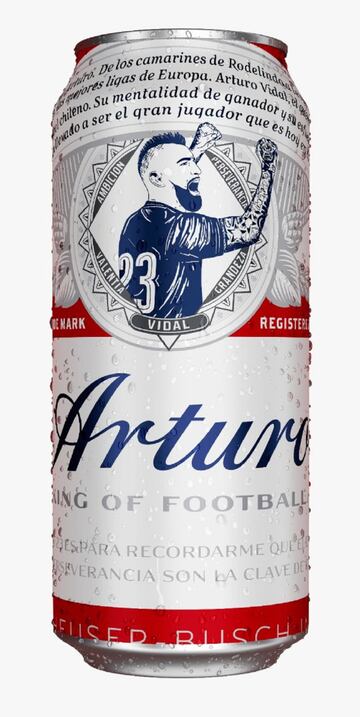 Así es la lata que Budweiser le dedicó a Arturo Vidal.