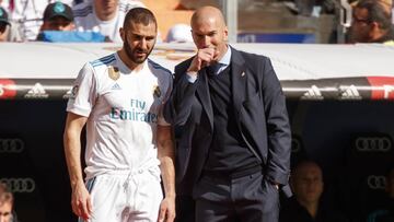 Benzema, antes de entrar en el Real Madrid - Atlético.