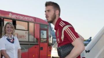 De Gea, ayer, antes de viajar a Bielorrusia con la Selección española, donde está con Iker.