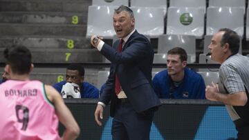 Sarunas Jasikevicius, entrenador del Barcelona, durante el partido contra el Joventut.