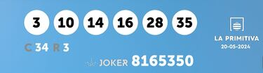 La Primitiva: comprobar los resultados del sorteo de hoy, lunes 20 de mayo