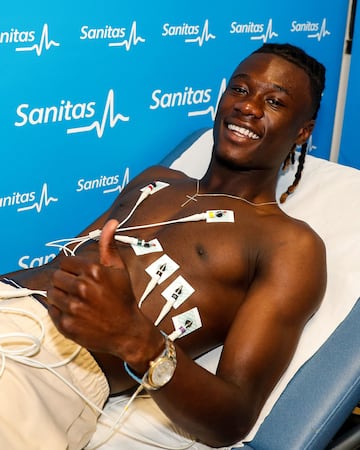 Eduardo Camavinga pictured during his medical for Real Madrid.