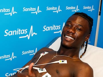 Eduardo Camavinga pictured during his medical for Real Madrid.