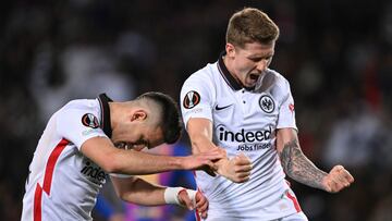 Kristijan Jakic, jugador del Eintracht de Frankufrt, celebra un gol.