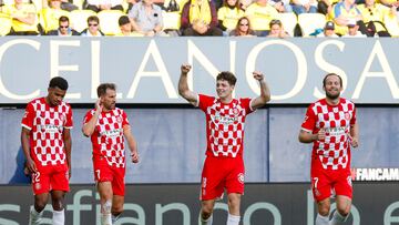 El Girona celebra un gol en Liga.