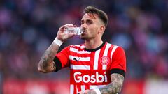 GIRONA, SPAIN - FEBRUARY 05: Aleix Garcia of Girona FC drinks water during the LaLiga Santander match between Girona FC and Valencia CF at Montilivi Stadium on February 05, 2023 in Girona, Spain. (Photo by Eric Alonso/Getty Images) 

XYZ