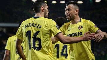 Pedraza celebra su gol con el Villarreal.