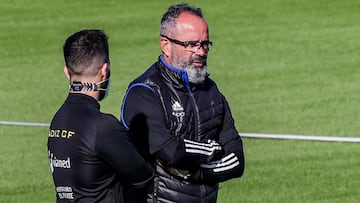 Cervera durante un entrenamiento del Cádiz