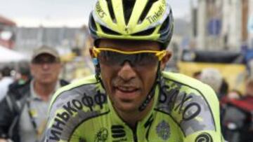 Alberto Contador, al t&eacute;rmino de la etapa. 