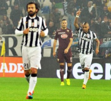 Arturo Vidal fue clave en le triunfo de Juventus, tras anotar la apertura y ceder el pase a Pirlo en el segundo gol.