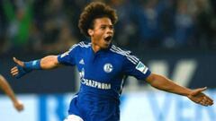 Sané celebra un gol con el Schalke.