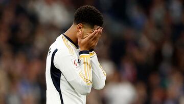 Soccer Football - Real Madrid v RCD Mallorca - Santiago Bernabeu, Madrid, Spain - January 3, 2024 Real Madrid's Jude Bellingham reacts REUTERS/Juan Medina