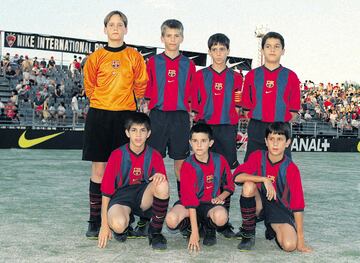 1999. Gerard Piqué y Cesc Fábregas con FC Barcelona en el torneo de fútbol siete en Brunete.