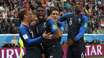 Umtiti celebra su gol ante B&eacute;lgica.