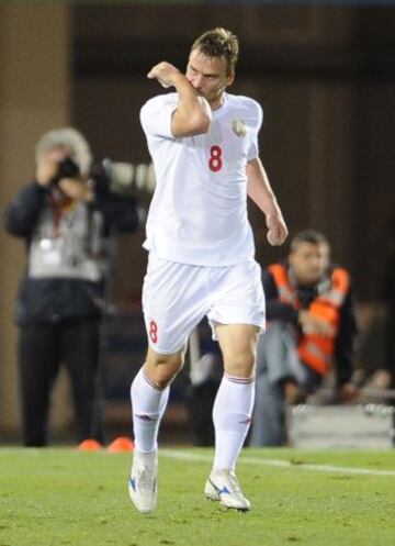 Clasificación mundial 2014. España-Bielorrusia. 2-1. Kornilenko celebra el primer tanto.