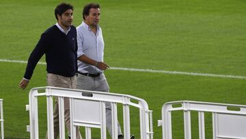 Haro y Catal&aacute;n, en un entrenamiento. 