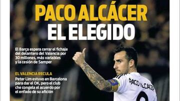 Portada del Diario Sport del día 13 de agosto de 2016.