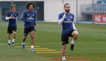 James se exige en el entreno del Madrid y apunta al Celta