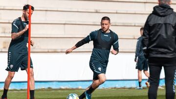 El Albacete, en un entrenamiento en una imagen de archivo.