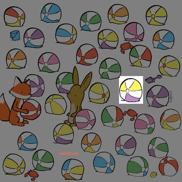 Reto visual: Encuentra la pelota que es diferente a las demás