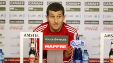 Javi Gracia, t&eacute;cnico del Osasuna, en rueda de prensa.