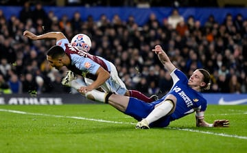 Conor Gallagher in FA Cup action against another suitor, Aston Villa.