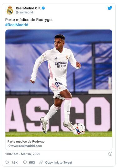 Real Madrid account hacked? Rodrygo injury report false