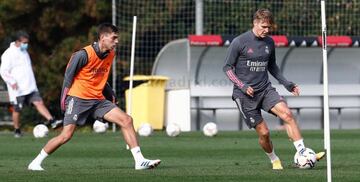 Odegaard, en el entrenamiento del Real Madrid.
