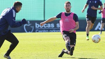 Oier durante un entrenamiento.