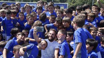 Juan Mata visits summer camp at boyhood-club Real Oviedo