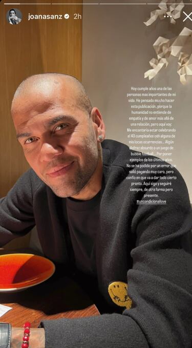 Joana Sanz felicita a Dani Alves por su cumplea?os