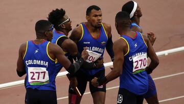 Lima, Per&Atilde;&ordm;, 10 de agosto de 2019. Actividad de los deportistas colombianos en el atletismo de los XVIII Juegos Panamericanos Lima-2019. En la foto: John Alejandro Perlaza, Diego Palomeque, John Alexander Sol&Atilde;&shy;s y Anthony Zambrano . (Colprensa-Cortes&Atilde;&shy;a COC)