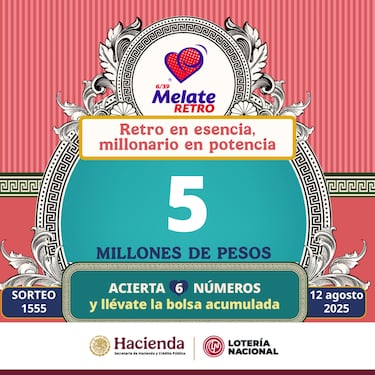 Resultados Melate Retro: números que cayeron hoy y premios del sorteo 1555 | 12 de agosto del 2025