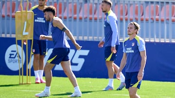 Gallagher, en el entrenamiento del Atlético.