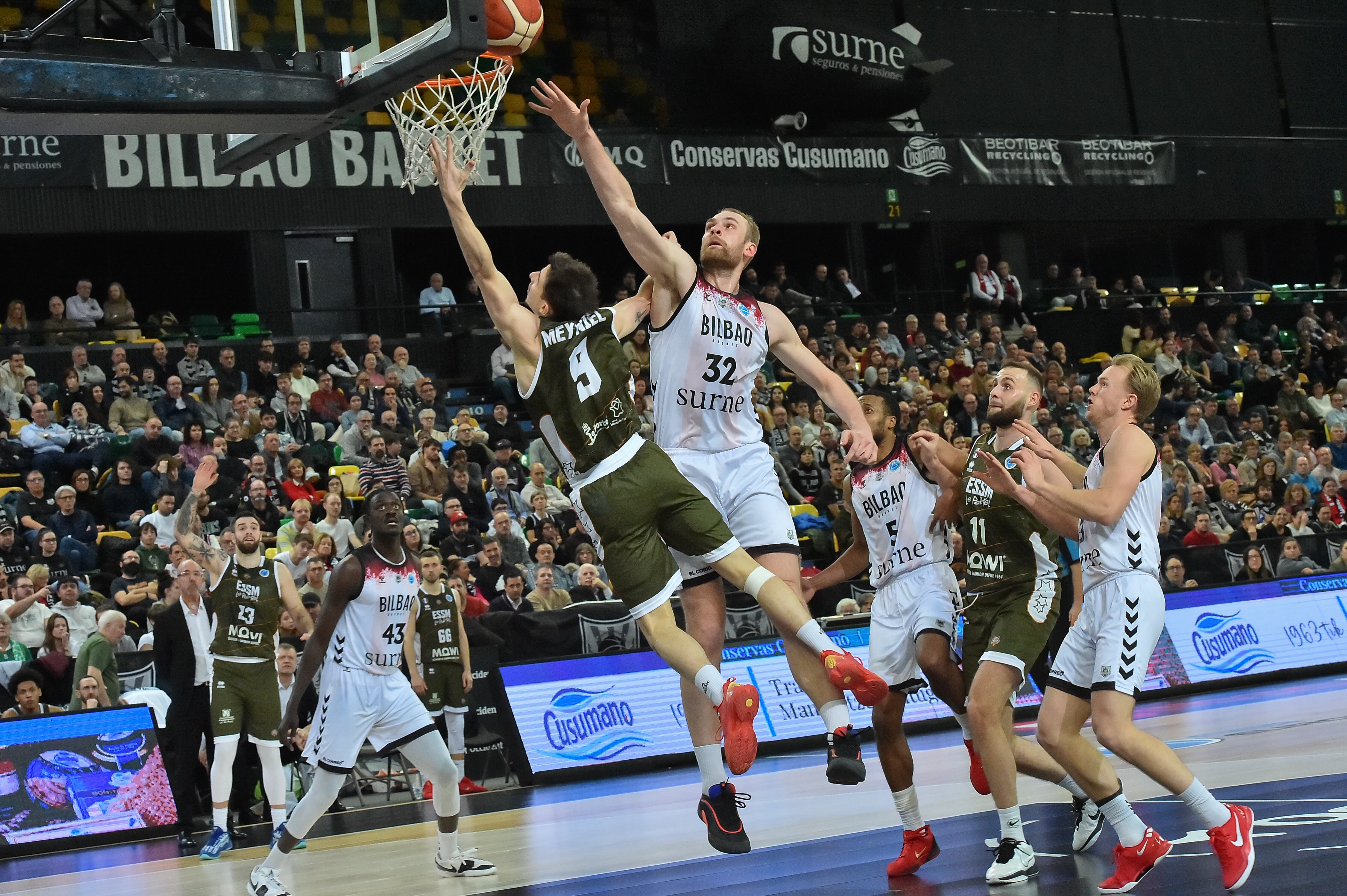 Partido del Bilbao Basket en competición europea.