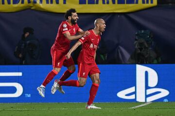 2-1. Fabinho celebra el primer gol.