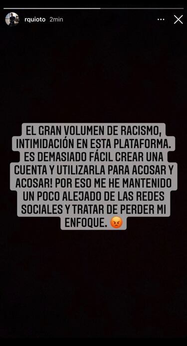 Romell Quioto denuncia racismo en sus redes sociales
