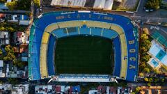 BUENOS AIRES, ARGENTINA - MARCH 20: Aerial view of empty Boca Juniors stadium on the first day of total quarantine on March 20, 2020 in Buenos Aires, Argentina. President Alberto Fernandez declared a national quarantine until March 31st to reduce the circulation of the COVID-19 outbreak. Only those who work in the health system, production and commercialization of food, press and other essential services are authorized to circulate. (Photo by Getty Images/Getty Images)