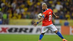 Futbol, Brasil vs Chile.
Clasificatorias al mundial de Catar 2022.
El jugador de Chile Arturo Vidal, derecha,  juega el balon contra Brasil durante el partido por las clasificatorias al Mundial de Catar 2022 realizado en el Estadio Maracana
Rio de Janeiro, Brasil.
24/03/2022
Thiago Ribeiro/AGIF/Photosport

Football, Brazil vs Chile.
2022 World cup Qatar qulifying match.
Chile's player Arturo Vidal, right, play the ball against Brazil during the 2022 Qatar World Cup qualifier football match at Maracana stadium Rio de Janeiro, Brasil.
03/24/2022
Thiago Ribeiro/AGIF/Photosport