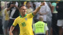 Joao Gabriel Martins Peglow celebra un gol con la selecci&oacute;n brasile&ntilde;a sub-17 en el Mundial de la categor&iacute;a disputado en el a&ntilde;o 2019.