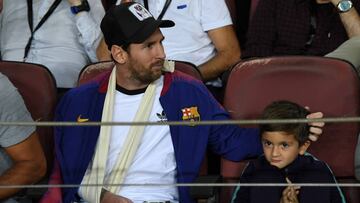 Messi con su hijo.